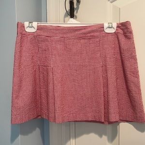 Pleated searsucker tennis skirt